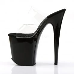 Pleaser Clear 8" Platform Slide Heels* Shoes