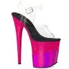 Pleaser Clear/Fuchsia 8" Glitter Heels*