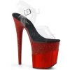 Pleaser Shoes 8" Clear/Red Glitter Heels*