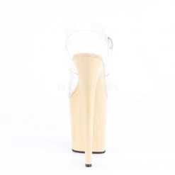 Pleaser Shoes 8" Clear/Beige Ankle Strap Heels* 8 Pleaser Shoes 8