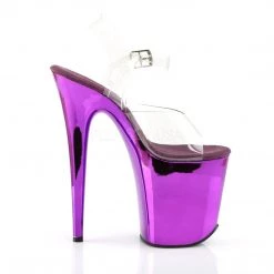 Pleaser 8" Clear/Purple Ankle Strap Heels* Shoes 9 Pleaser 8