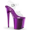 Pleaser 8" Clear/Purple Ankle Strap Heels* Shoes