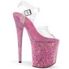 Pleaser Shoes 8" Heel Clear/Pink Ankle Strap Platforms*
