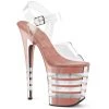 Pleaser 8" Heel Clear/Rose Gold Ankle Strap Platforms* Shoes
