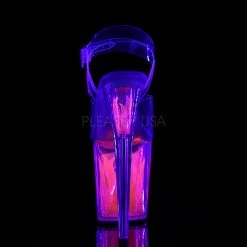 Pleaser 8" Clear/Hot Pink Ankle Strap High Heels* Glow In The Dark & Neon 8 Pleaser 8
