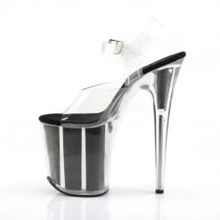 Pleaser Shoes 8" Clear/Black Glitter Pumps*