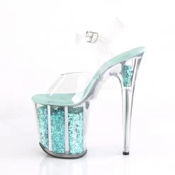 Pleaser 8" Clear/Blue Glitter Heels* Shoes
