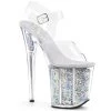 Pleaser 8" Clear/Silver Glitter Heels*