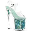 Pleaser 8" Clear/Blue Glitter Heels* Shoes