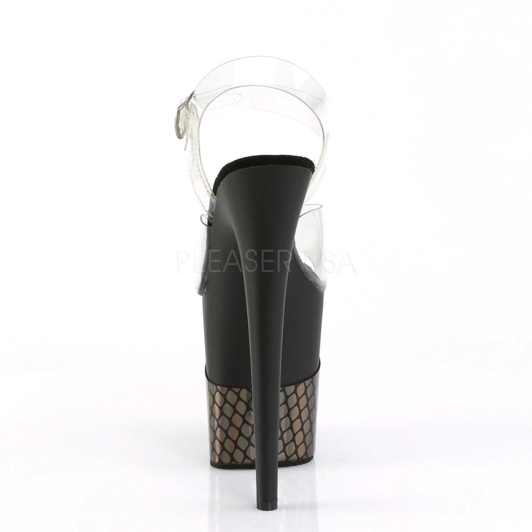 Pleaser 8" Clear/Black Ankle Strap Pumps* Shoes 5 Pleaser 8" Clear/Black Ankle Strap Pumps* Shoes