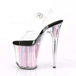 Pleaser Shoes Clear/Pink 8" Ankle Strap Heels*