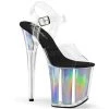 Pleaser Shoes Clear/Silver 8" Ankle Strap High Heels*