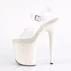 Pleaser Shoes 8" Clear/Opal Glitter Heels*