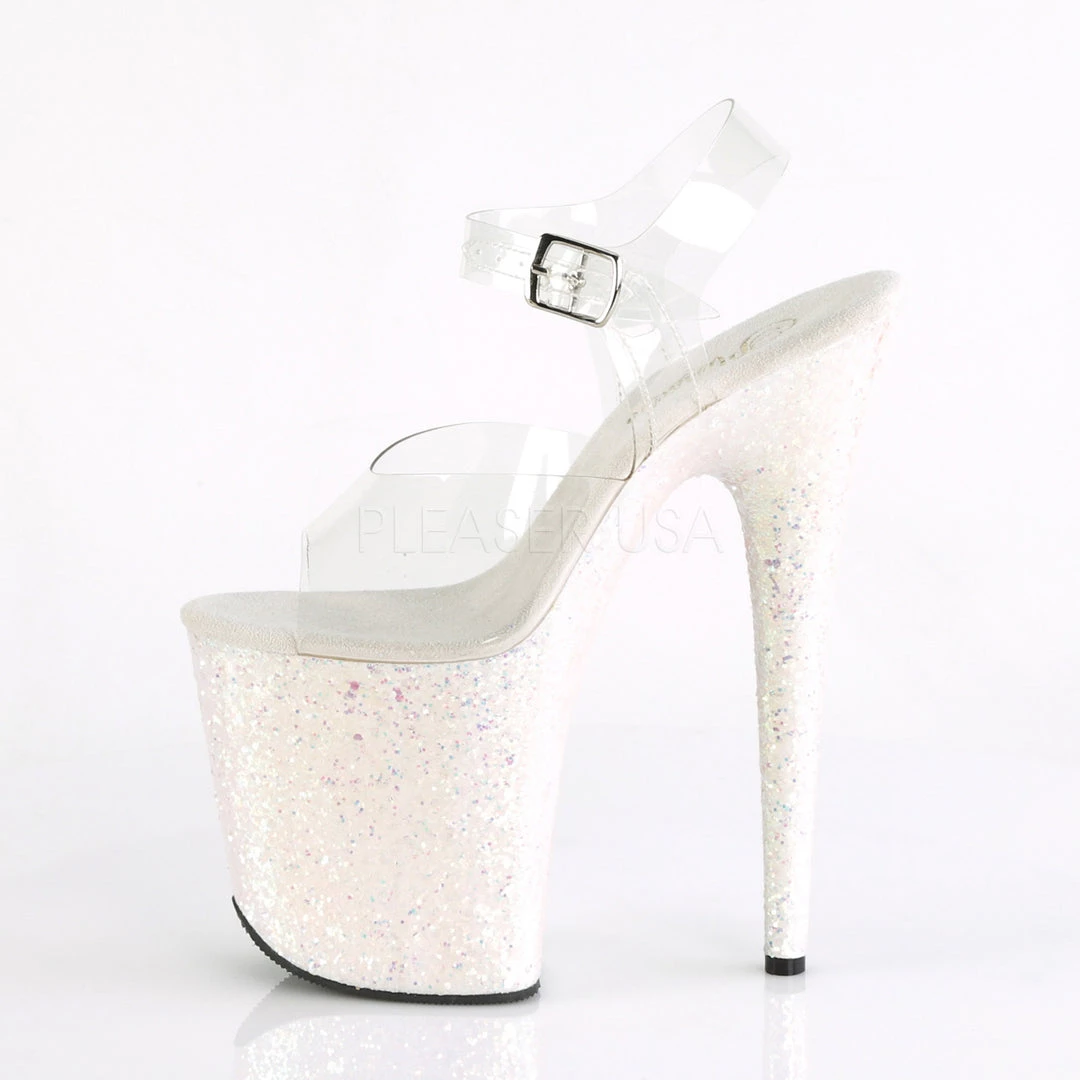 Pleaser Shoes 8" Clear/Opal Glitter Heels* 4 Pleaser Shoes 8" Clear/Opal Glitter Heels*
