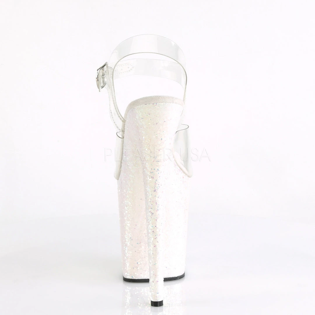Pleaser Shoes 8" Clear/Opal Glitter Heels* 5 Pleaser Shoes 8" Clear/Opal Glitter Heels*