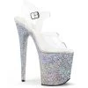 Pleaser 8" Clear/Silver Glitter Stripper High Heels*