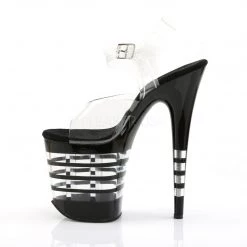 Pleaser Clr/Blk Ankle Strap Heels* Shoes