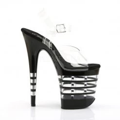 Pleaser Clr/Blk Ankle Strap Heels* Shoes