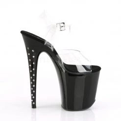 Pleaser 8" Clear/Black Rhinestone Studded High Heels* 9 Pleaser 8