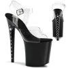 Pleaser 8" Clear/Black Rhinestone Studded High Heels*