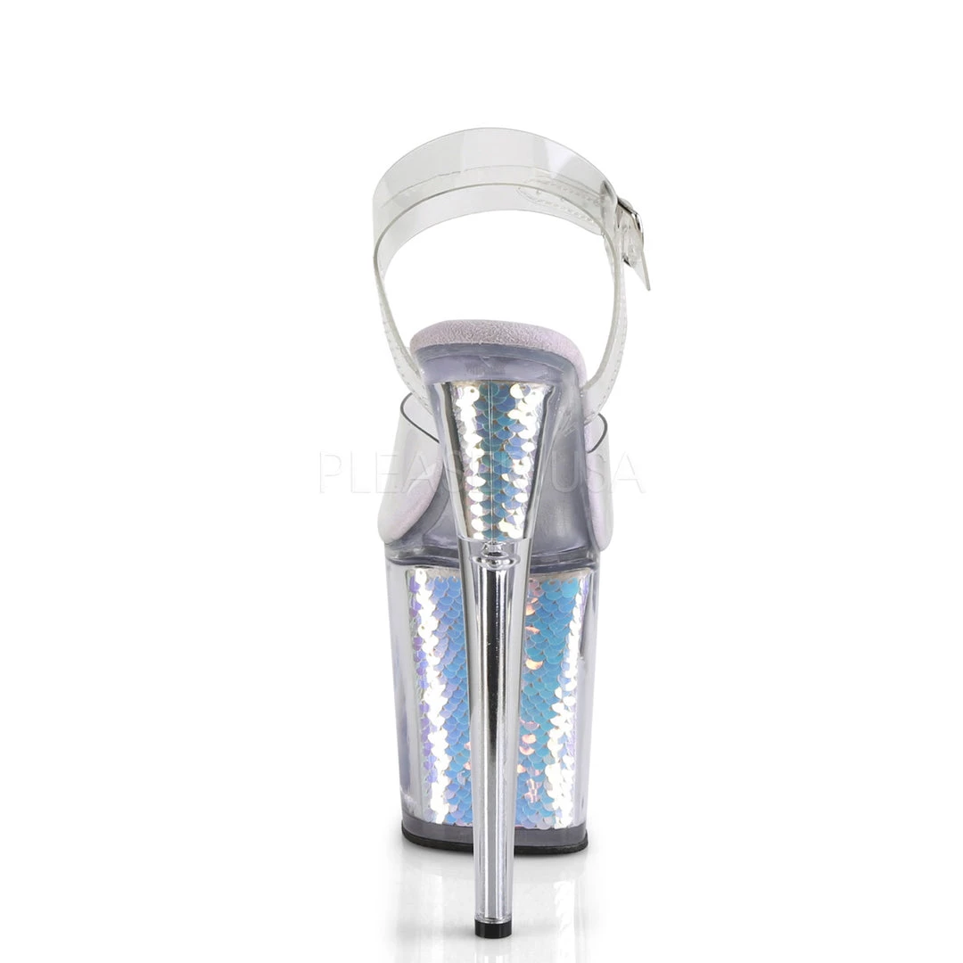 Pleaser Clear/Purple 8" Ankle Strap Heels* 5 Pleaser Clear/Purple 8" Ankle Strap Heels*