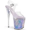 Pleaser Clear/Purple 8" Ankle Strap Heels* 1 Pleaser Clear/Purple 8" Ankle Strap Heels*