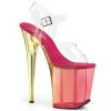 Pleaser 8" Clear/Pink Ankle Strap High Heels*