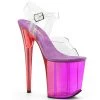 Pleaser 8" Clear/Purple Ankle Strap Pumps*