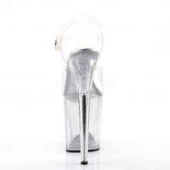 Pleaser 8" Clear Glitter Heels* 8 Pleaser 8