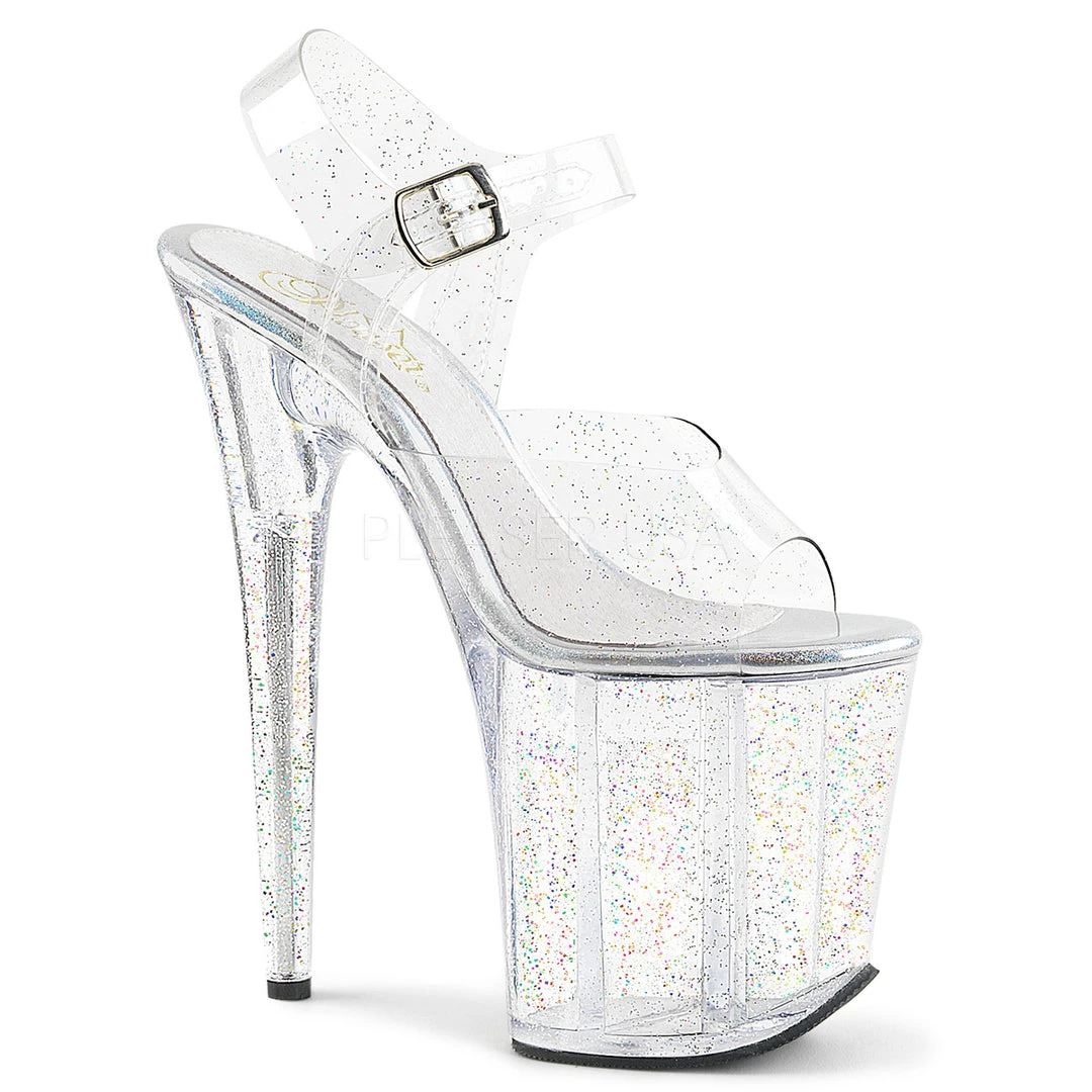 Pleaser 8" Clear Glitter Heels* 3 Pleaser 8" Clear Glitter Heels*