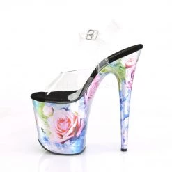 Pleaser Shoes Clear/Multi Color 8" Ankle Strap Heels*
