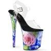Pleaser Shoes Clear/Multi Color 8" Ankle Strap Heels*