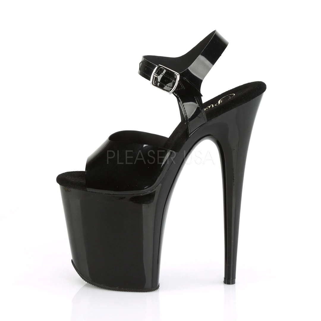 Pleaser 8" Black Ankle Strap Heels W/ 4" Platform* Shoes 4 Pleaser 8" Black Ankle Strap Heels W/ 4" Platform* Shoes