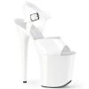 Pleaser Shoes 8" White Ankle Strap Heels*