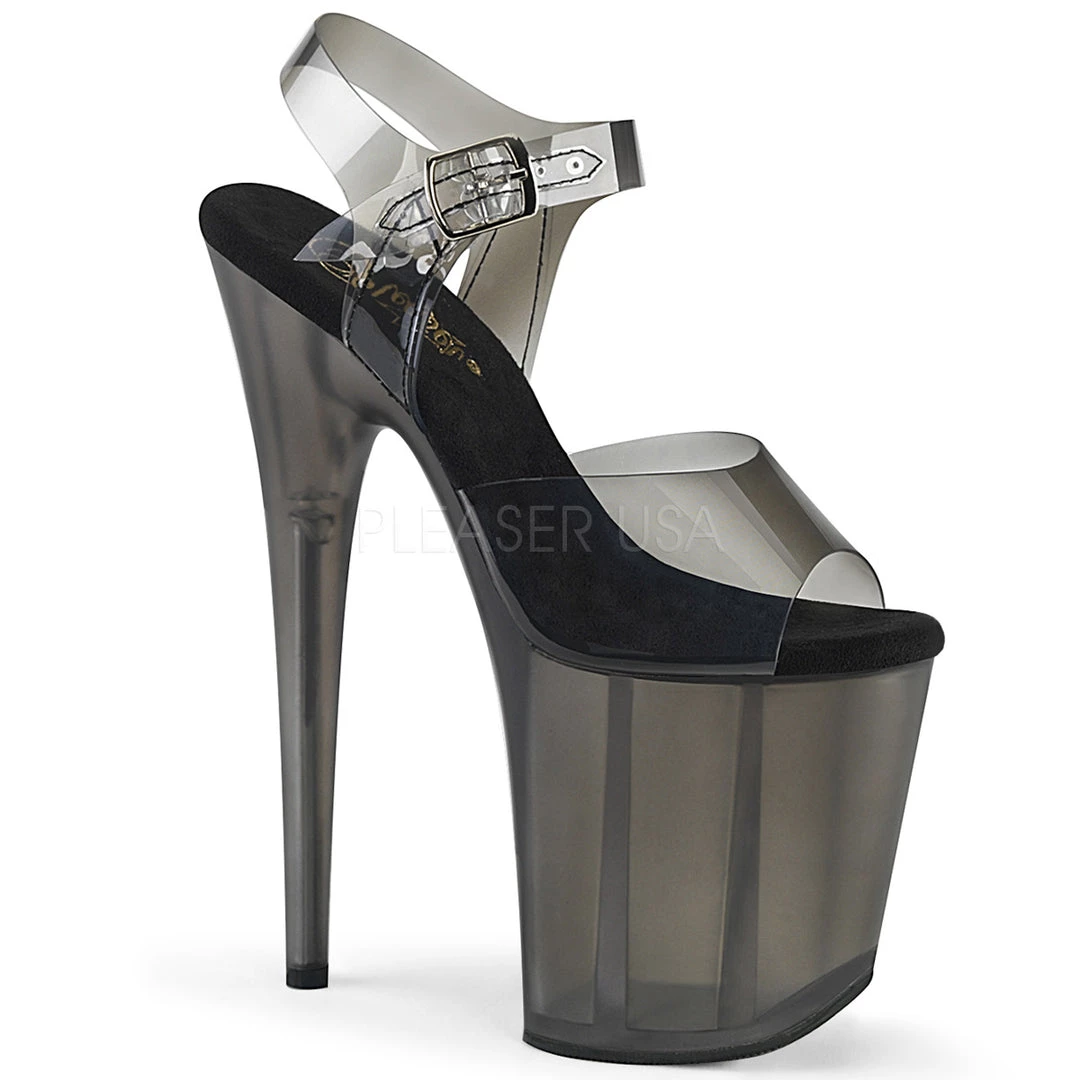 Pleaser 8" Heel Black/Grey Ankle Strap Platforms* 3 Pleaser 8" Heel Black/Grey Ankle Strap Platforms*