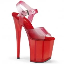 Pleaser 8" Heel Red Ankle Strap Platforms* Shoes
