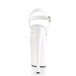 Pleaser Shoes 8" White Ankle Strap Heels* 8 Pleaser Shoes 8