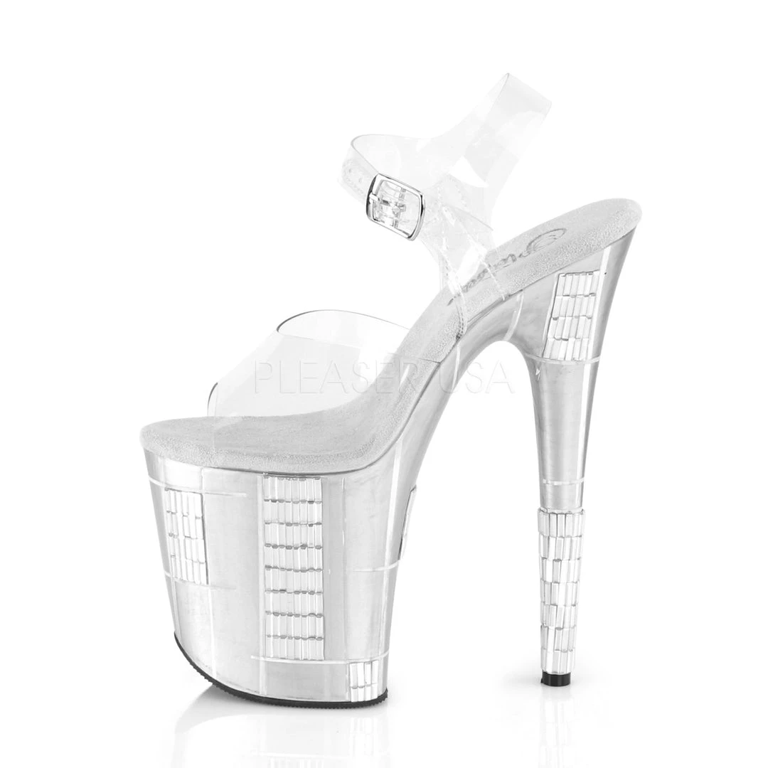 Pleaser 8" Heel Clear/Silver Ankle Strap Platforms* Shoes 4 Pleaser 8" Heel Clear/Silver Ankle Strap Platforms* Shoes