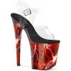 Pleaser Shoes 8" Clear/Red Ankle Strap Stripper Heels* 1 Pleaser Shoes 8" Clear/Red Ankle Strap Stripper Heels*