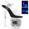 Pleaser 8" Heel Clear/White Ankle Strap Platform Shoes* 2 Pleaser 8" Heel Clear/White Ankle Strap Platform Shoes*