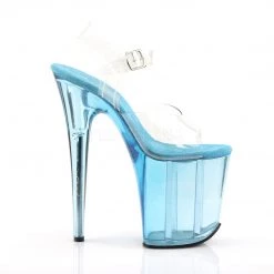 Pleaser Shoes 8" Clear/Blue Ankle Strap High Heels* 9 Pleaser Shoes 8