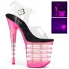 Pleaser 8" Clear/Pink Glitter Heels*