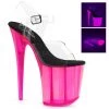 Pleaser 8" Clear/Hot Pink Ankle Strap Stripper Heels* Glow In The Dark & Neon 2 Pleaser 8" Clear/Hot Pink Ankle Strap Stripper Heels* Glow In The Dark & Neon