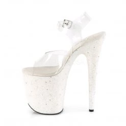 Pleaser Clear/White 8" Glitter Pumps* Shoes