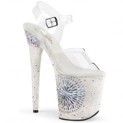 Pleaser Clear/White 8" Glitter Pumps* Shoes