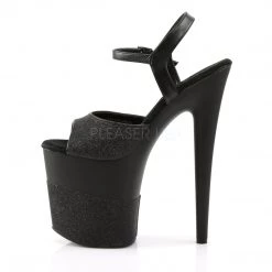 Pleaser Shoes 8" Black Glitter High Heels W/ 4" Platform*