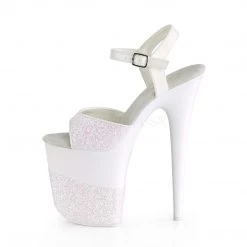 Pleaser Shoes 8" White Glitter High Heels*