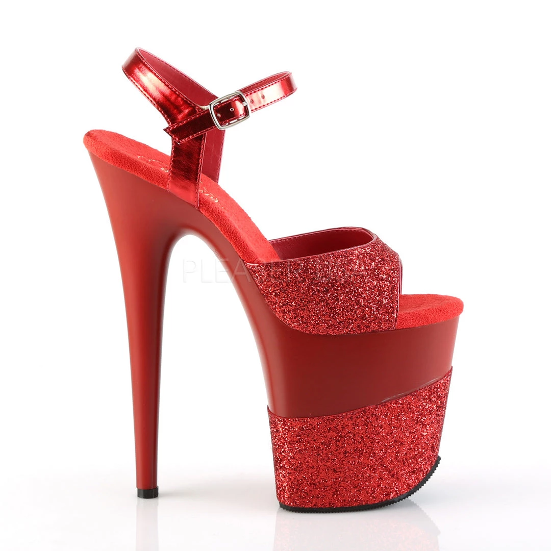 Pleaser 8" Red Glitter High Heels* 6 Pleaser 8" Red Glitter High Heels*