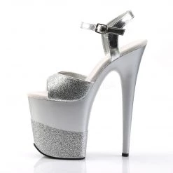 Pleaser 8" Clear/Silver Ankle Strap High Heels*