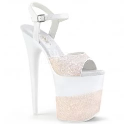 Pleaser Shoes 8" White Glitter High Heels*